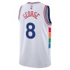Män Philadelphia 76ers Tröja Paul George Nike 2024-25 City Edition Vit Swingman